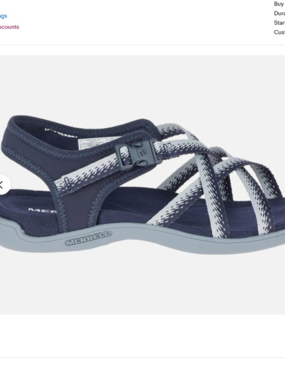 Merrell District Muri Lattice Trooper Moon Sandals Grey Women Size 6